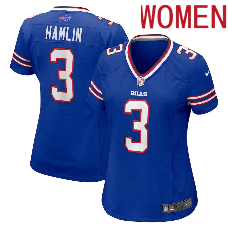 Women Buffalo Bills #3 Damar Hamlin Nike Royal Game NFL Jersey